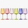 The Wine Savant /  Khen Glassware - Ribbed Bright Colored Wine Glass Set of 6 - 19 OZ