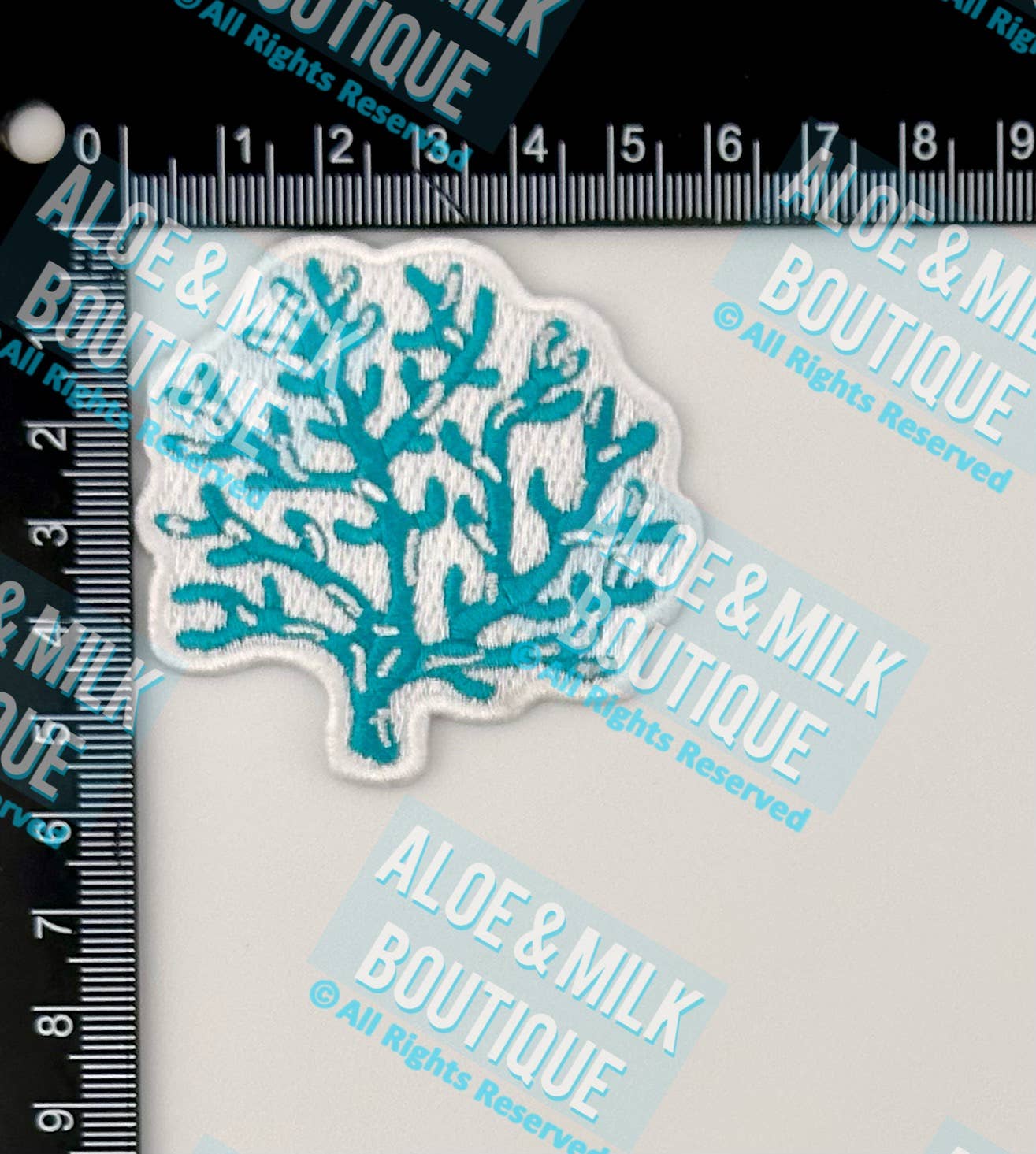 Aloe and Milk Boutique - Coral Turquoise Patch, Coral, Ocean Patches, Beach Patches