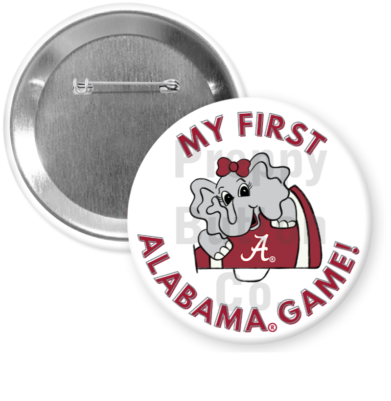 Preppy Button Co. LLC. - My First Alabama Game Button (Girl)