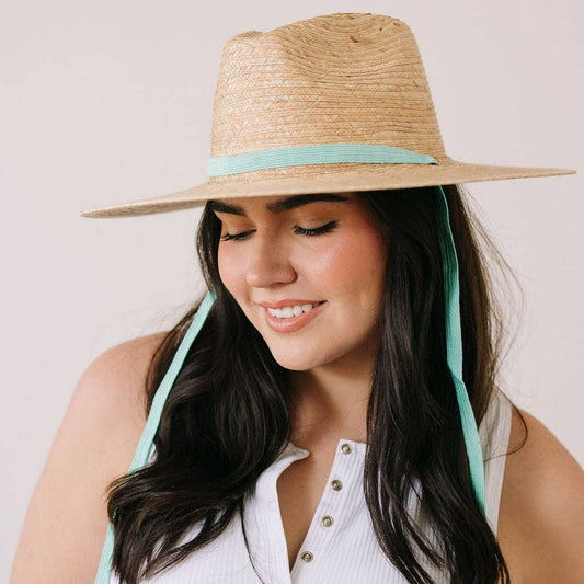 Sunshine Tienda - Turquoise Hand-Woven Hat Band - BAND ONLY
