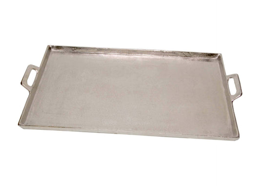 BIDKhome - Alum. Tray w/Handles 15x25" - Raw Alum. - RAW NICKEL