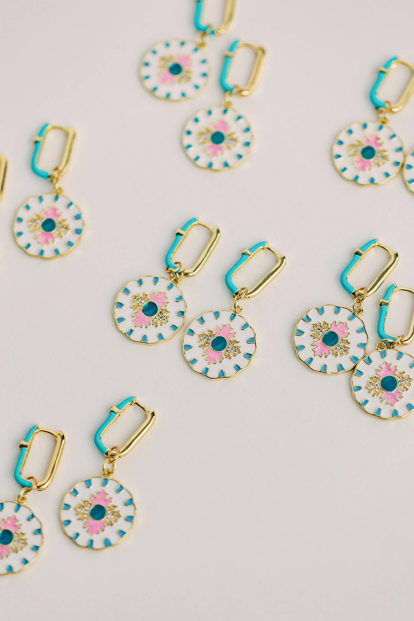 St Armands Designs of Sarasota - Capri Tile Enamel Charm Statement Earrings