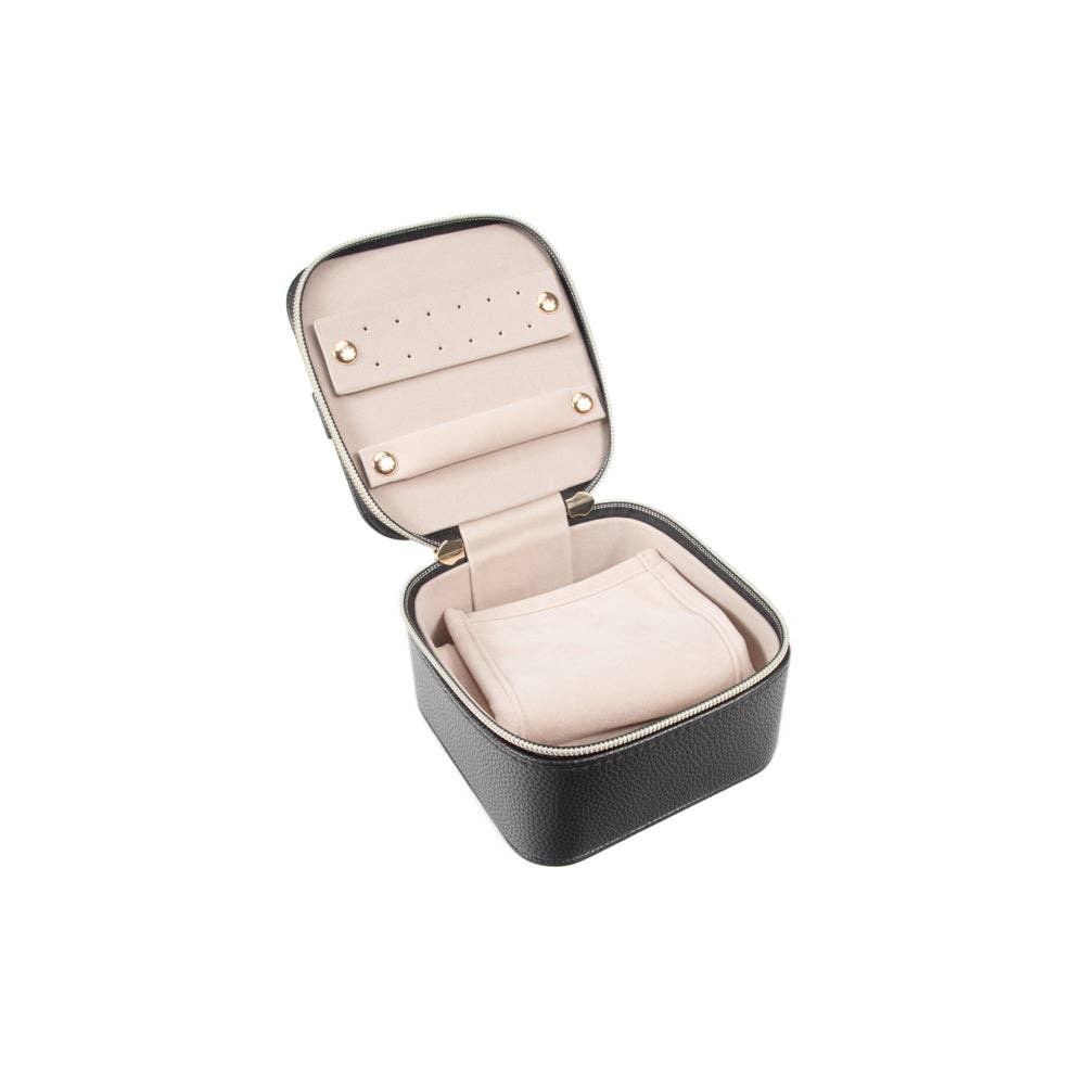 Leah Travel Jewelry Case with Pouch: Gold-3515