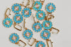 St Armands Designs of Sarasota - Blue Capri Tile Enamel Charm Statement Earrings