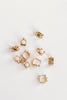 St Armands Designs of Sarasota - Vintage Mini Square Gold Pearl Huggie Hoop Earrings