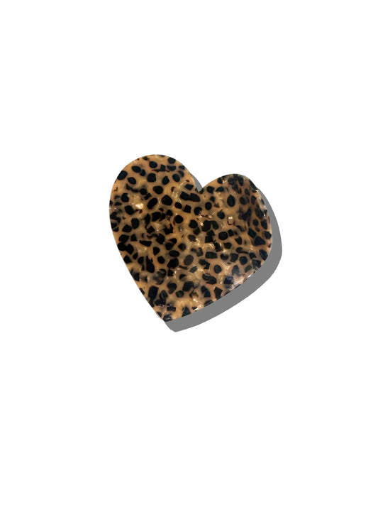 Solar Eclipse - Handmade Heart Acetate Claw Hair Clip | Eco-Friendly: Leopard