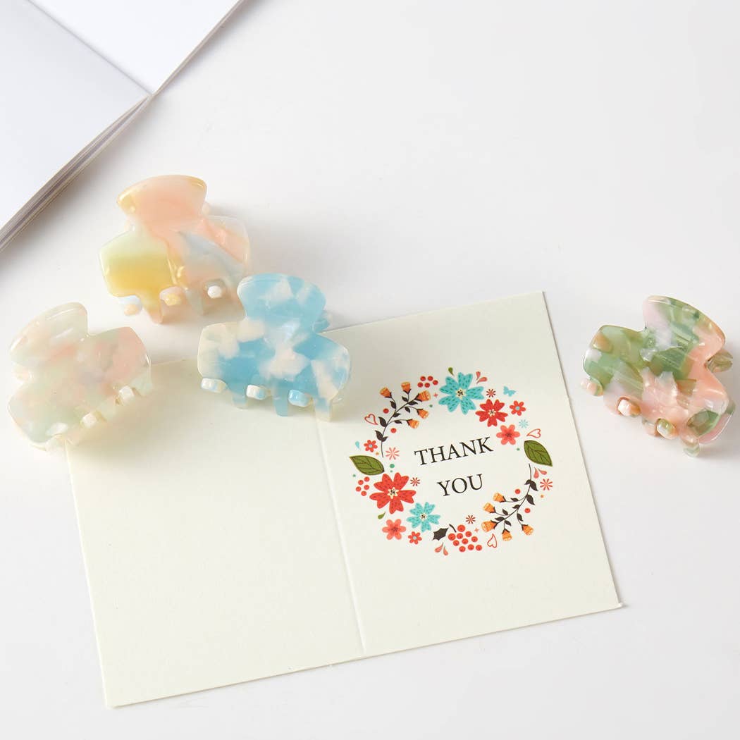 Fashion City - Colorful Pearlized Assorted Mini Claw Hair Clip: ASSORTED / ONE SIZE