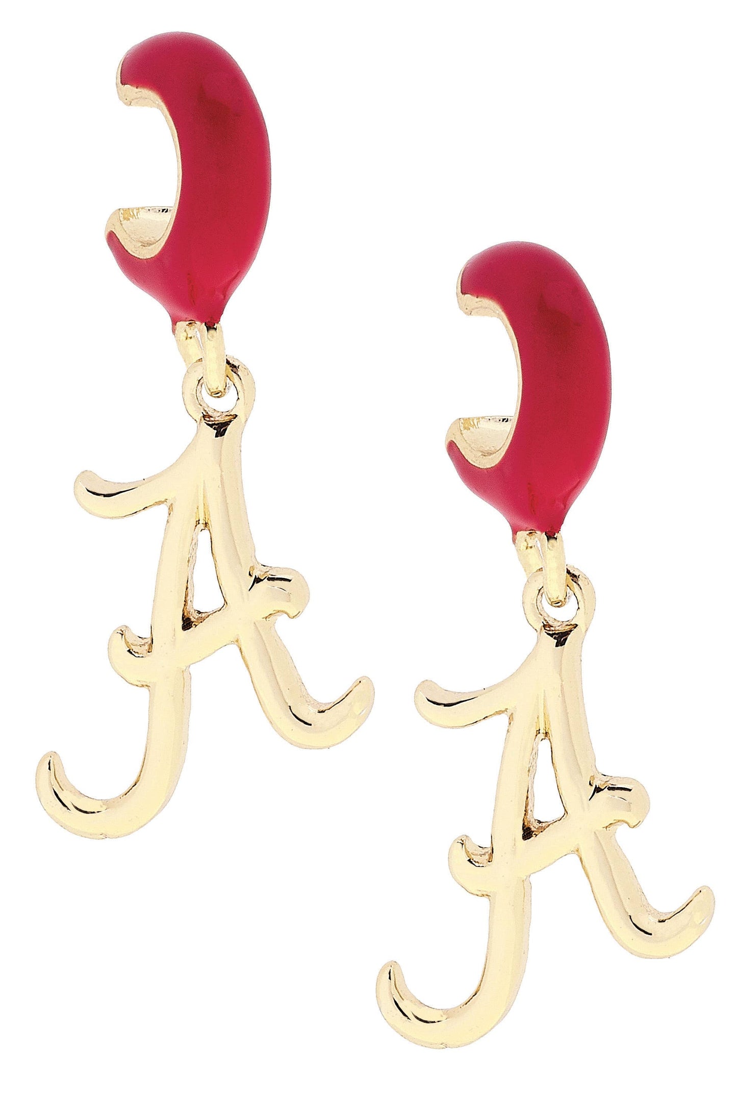 Canvas Style - Alabama Crimson Tide Logo Huggie Hoop Earrings