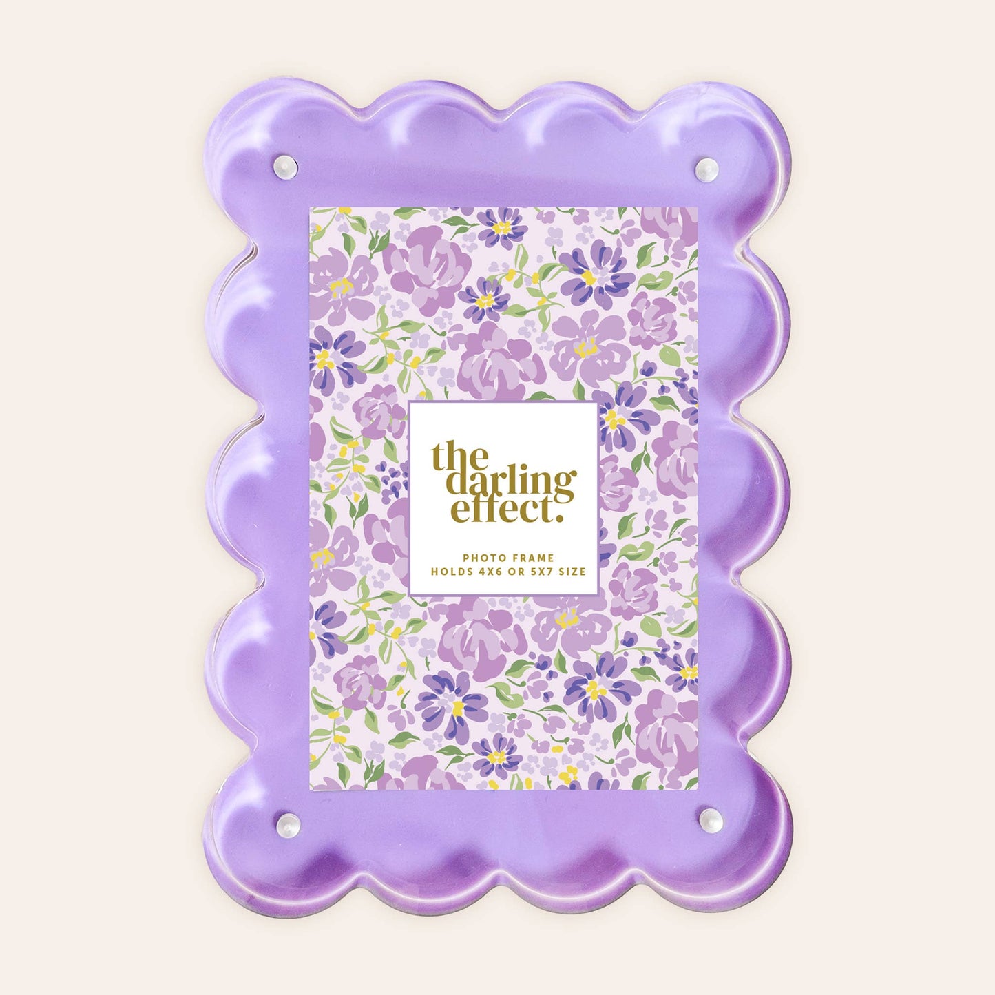Rectangle Scalloped Acrylic Frame-Purple