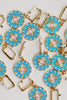 St Armands Designs of Sarasota - Blue Capri Tile Enamel Charm Statement Earrings