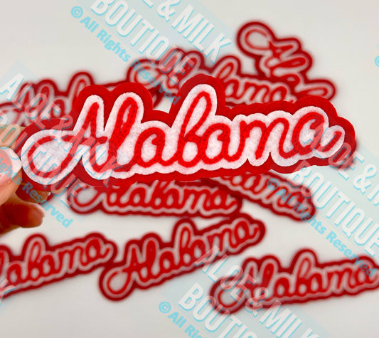 Aloe and Milk Boutique - Chainstitch Alabama Patch, Roll Tide, Bama, game day
