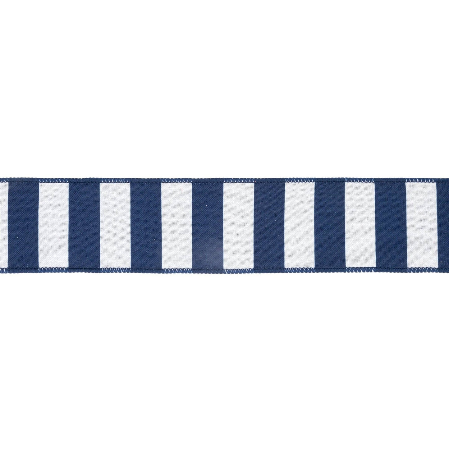 LA Ribbons Wholesale - 2 1/2" Wired Ribbon | Cabana Horizontal Stripe Navy | 10 Yard Spool