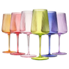 The Wine Savant /  Khen Glassware - Ribbed Bright Colored Wine Glass Set of 6 - 19 OZ