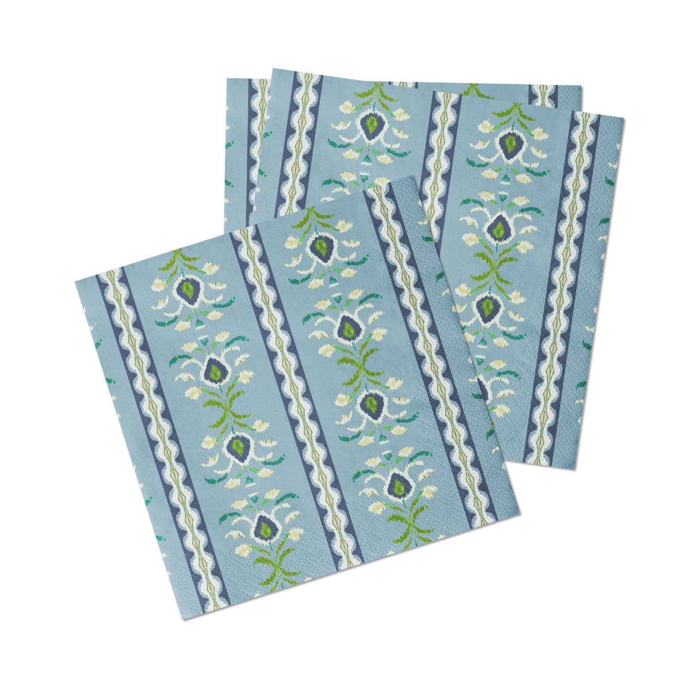 Laura Park Designs - Rosemary Stripe French Blue Cocktail Napkins: One Size