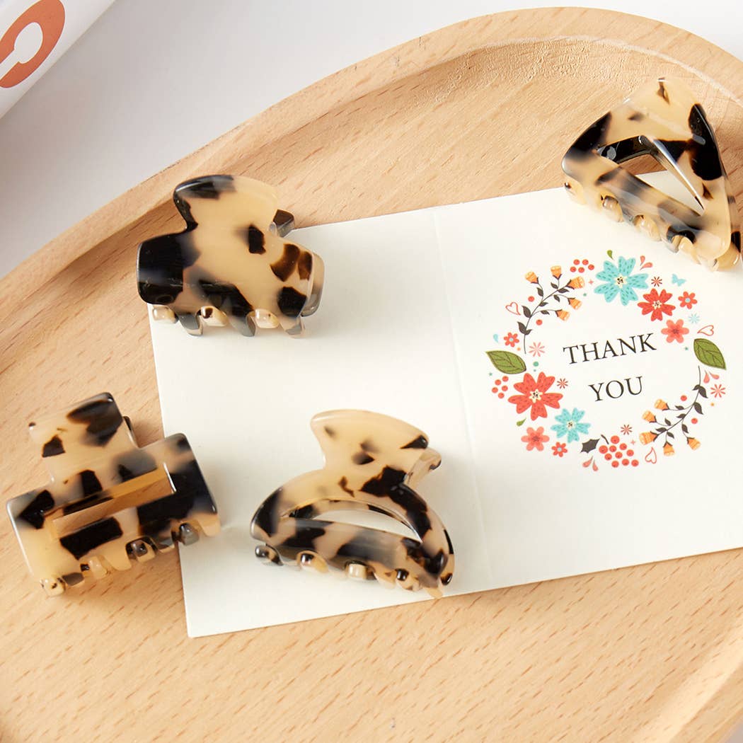 Fashion City - Tortoise Assorted Design Mini Claw Hair Clip: ASSORTED / ONE SIZE