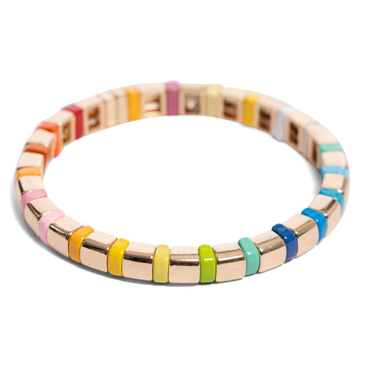 Malibu Sugar - Pastel Rainbow Tile Bracelet