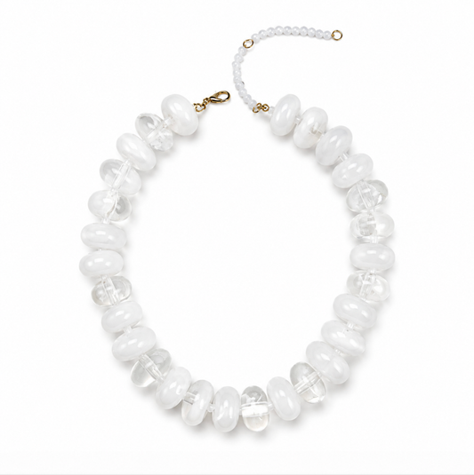 HAVEN + FAYE Collective - Polished Bead Statement Necklace | White