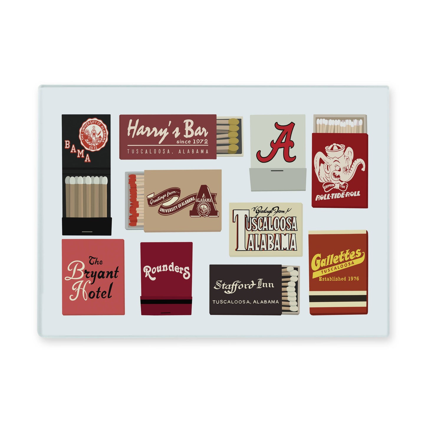 Alabama Matches Cutting Board