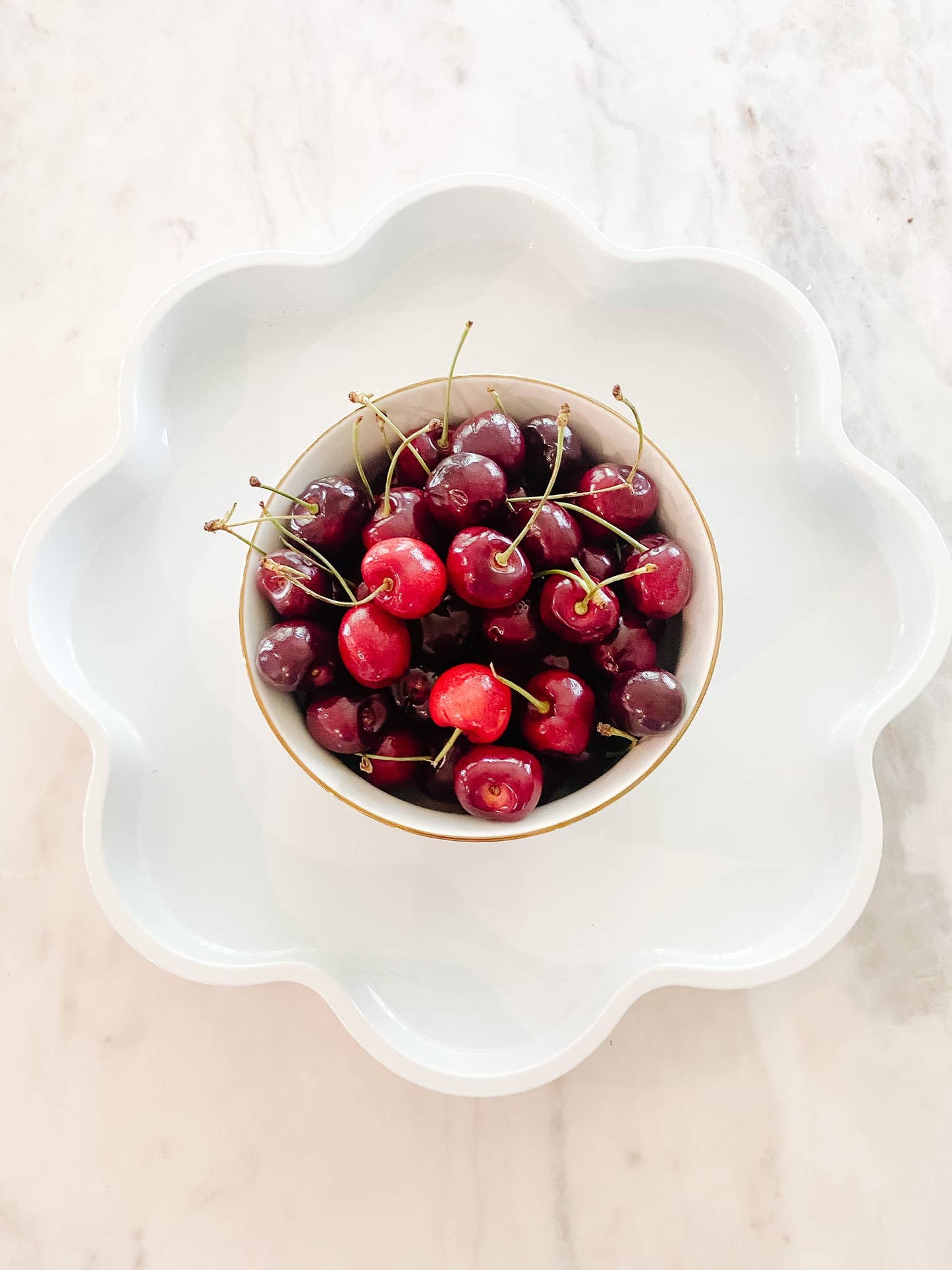 Lacquered "Bloom" Tray by Pastel Proper: Medium-Cloud