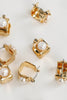St Armands Designs of Sarasota - Vintage Mini Square Gold Pearl Huggie Hoop Earrings