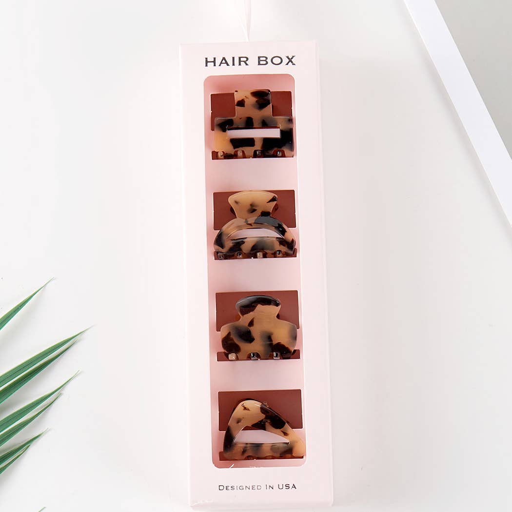 Fashion City - Tortoise Assorted Design Mini Claw Hair Clip: ASSORTED / ONE SIZE