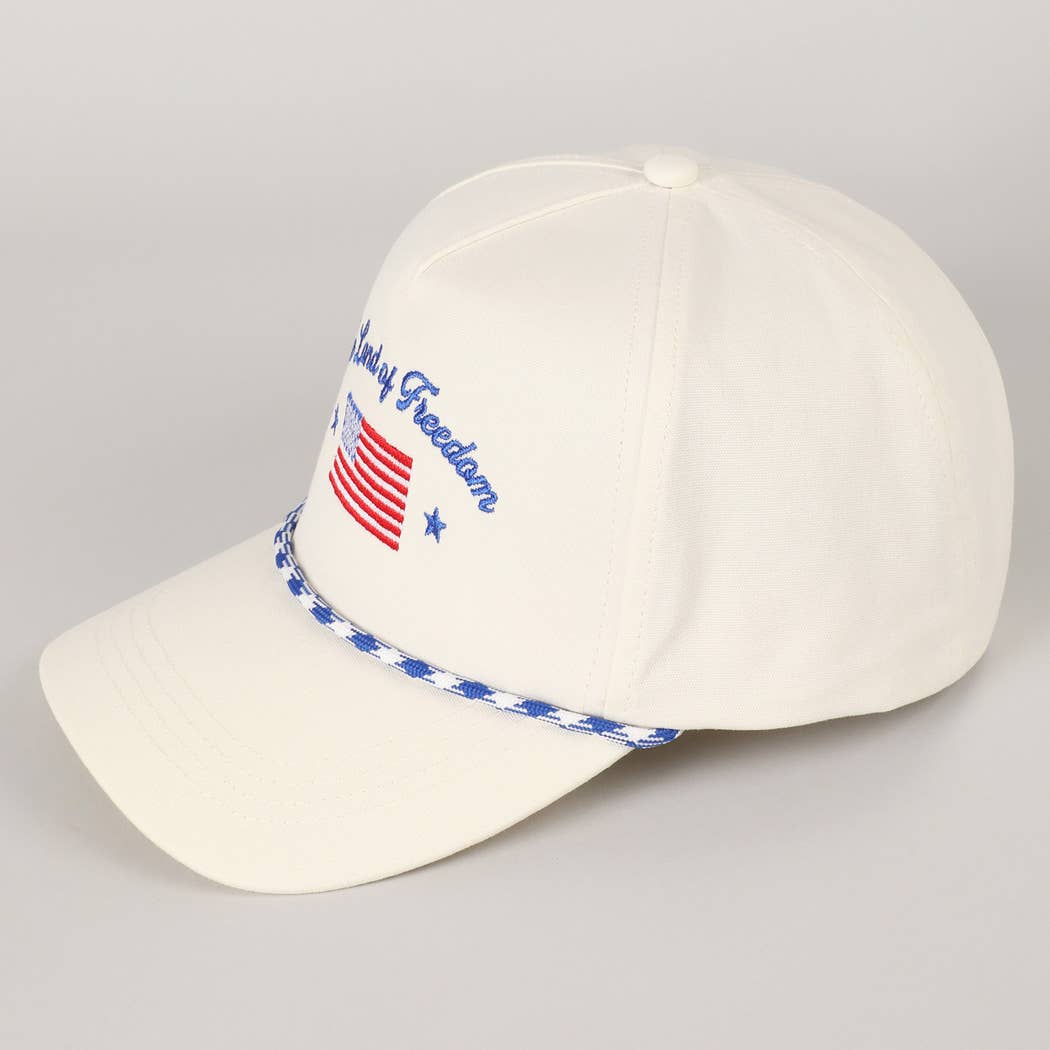 Fashion City - The Land of Freedom Flag Embroidered Trucker Hat: Red / ONE SIZE