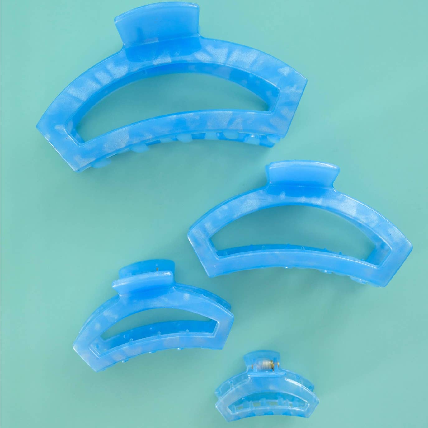 TELETIES - Open Hair Clip | Medium | Blue Lagoon