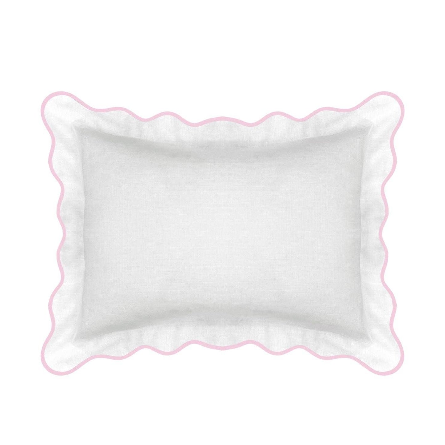 Laura Park Designs - Scalloped Sham, Pink / White: Euro, 26" x 26"