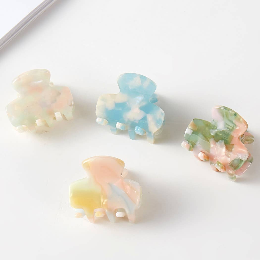 Fashion City - Colorful Pearlized Assorted Mini Claw Hair Clip: ASSORTED / ONE SIZE