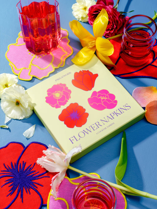 Piecework Puzzles - ✨NEW✨ Flower Cocktail Napkins - Set Of 4