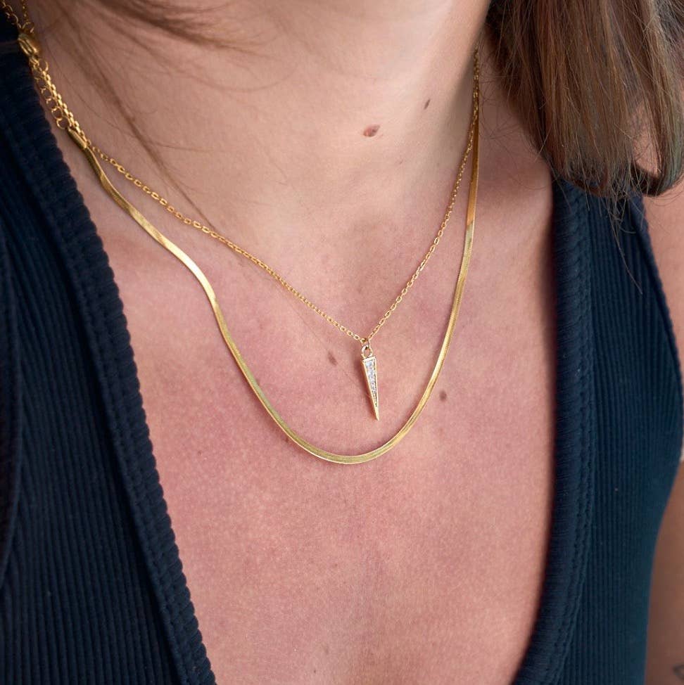 Nikki Smith Designs - Micro Gold Herringbone Necklace