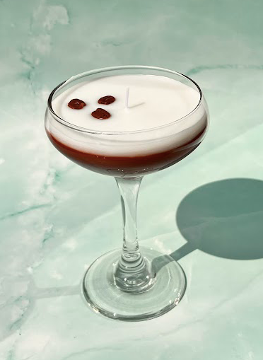 Candle Lume - Espresso Martini Candle Tall Stem Coupe Glass Realistic: Roasted Espresso