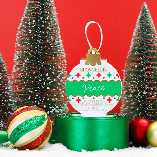 Spongellé - Peace - Winter Pear Holiday Ornament Buffer Christmas