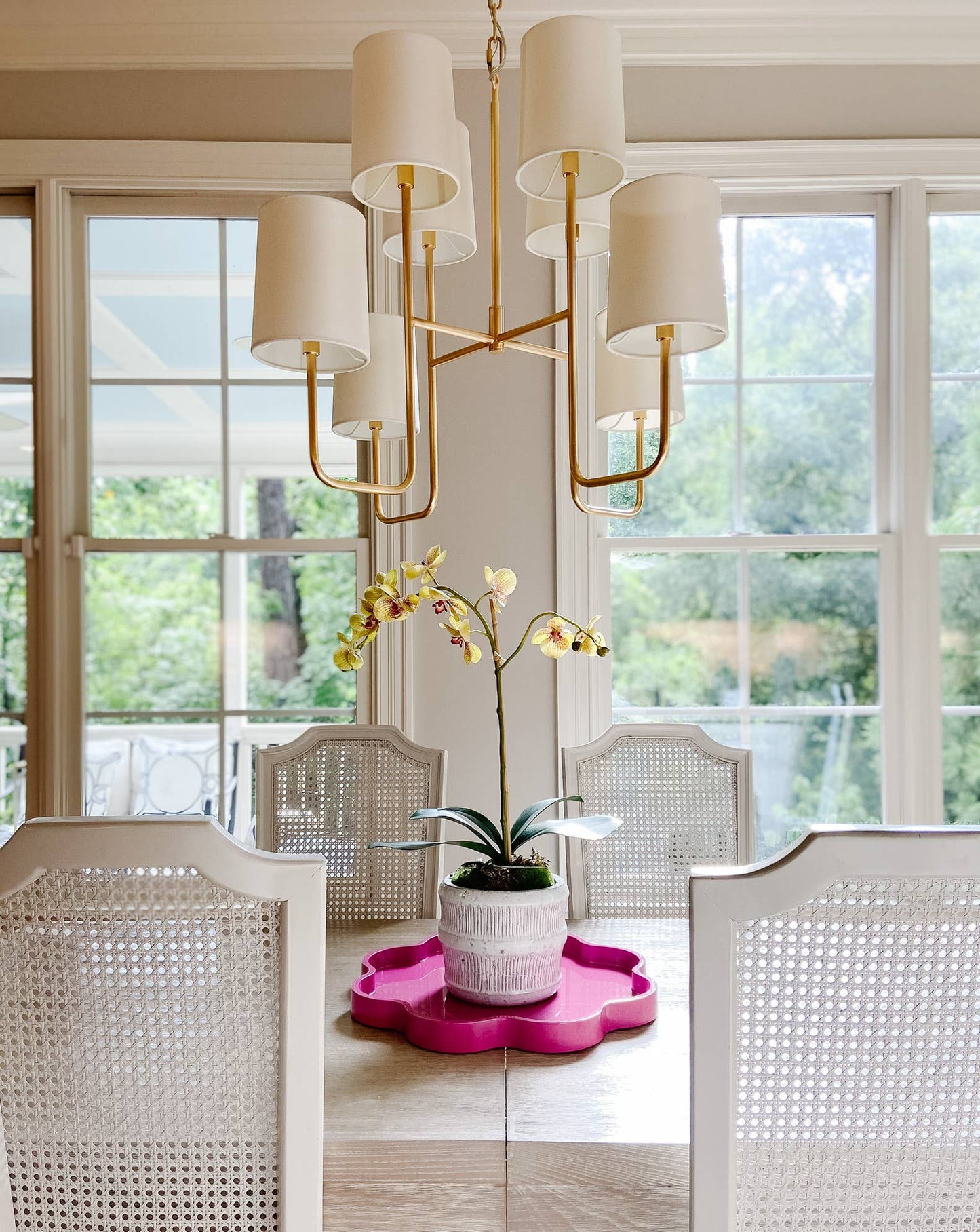 Lacquered "Bloom" Tray by Pastel Proper: Medium-Cloud