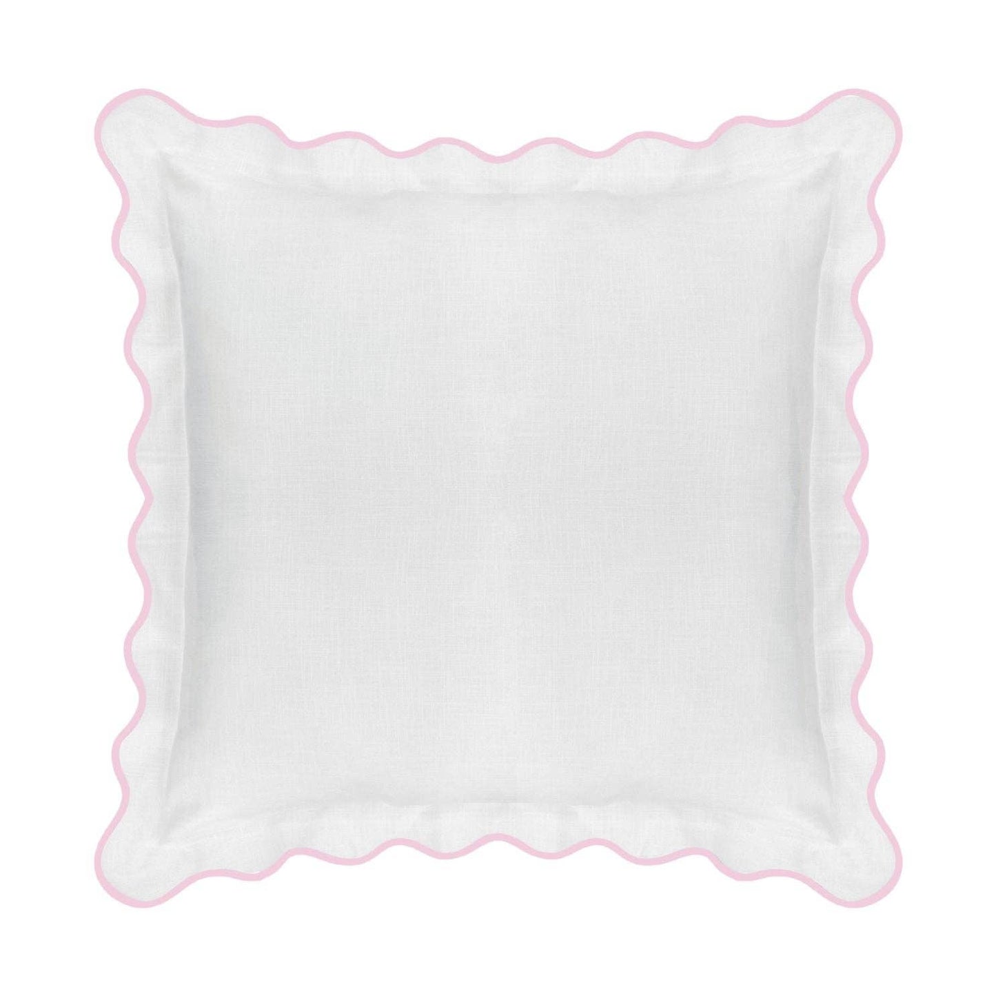 Laura Park Designs - Scalloped Sham, Pink / White: Euro, 26" x 26"