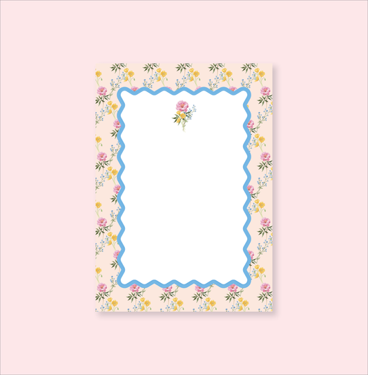 Rock Paper Scissors - Watercolor Floral Ric Rac Notepad