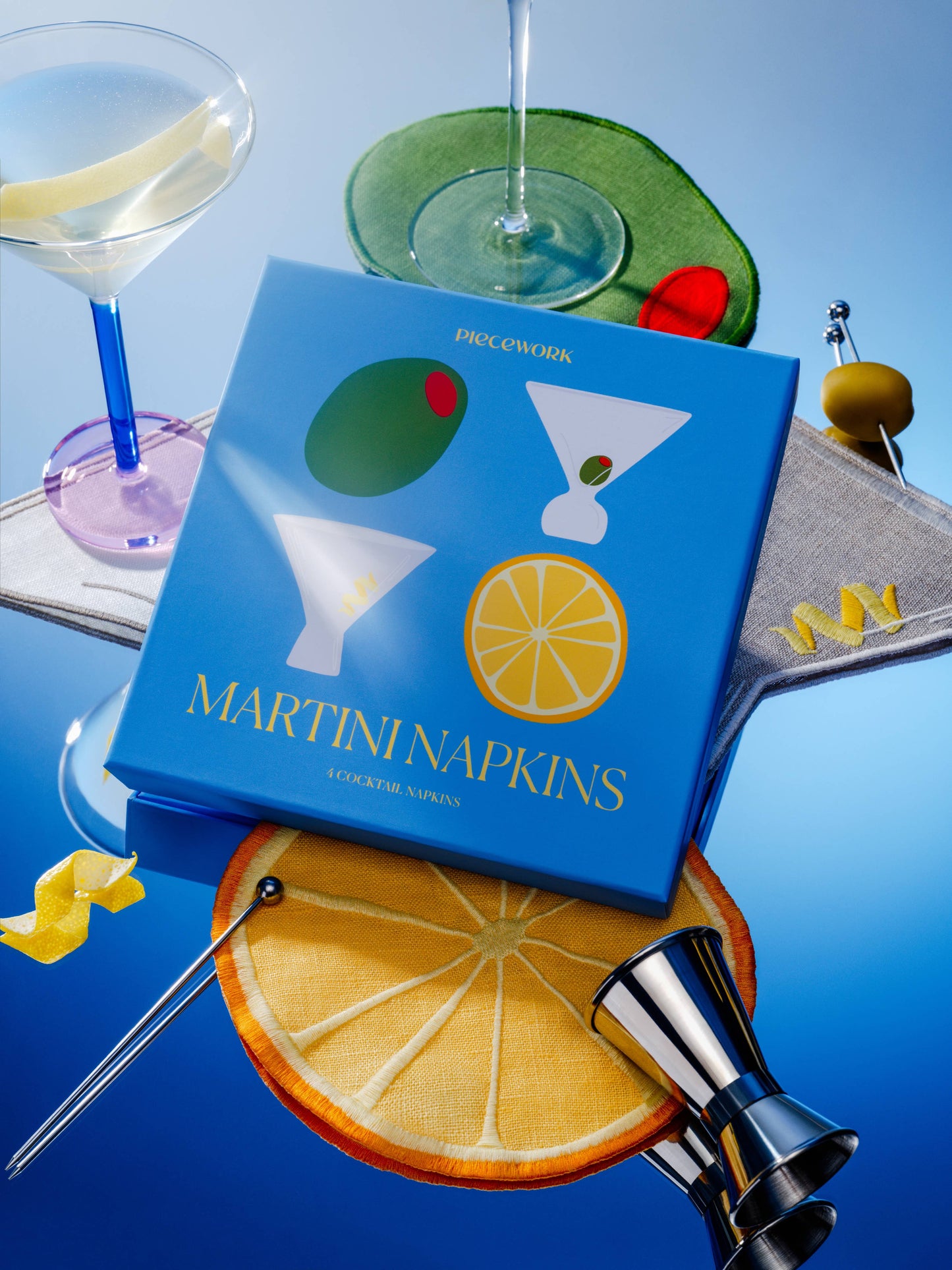Piecework Puzzles - ✨NEW✨ Martini Cocktail Napkins - Set Of 4