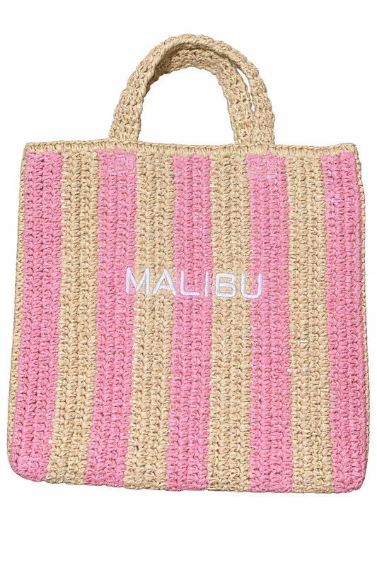 Malibu Sugar - Woven Raffia Tote Bags - 4 colors: Pink