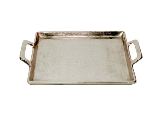 BIDKhome - Alum. Tray w/Handles 10x14" - Raw Alum. - RAW NICKEL