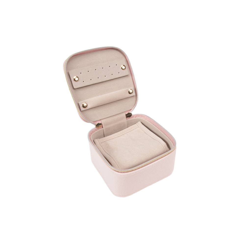 Leah Travel Jewelry Case with Pouch: Gold-3515