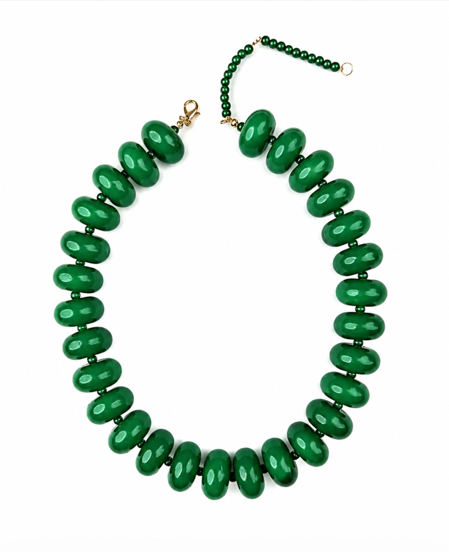 HAVEN + FAYE Collective - Polished Bead Statement Necklace | Dark Green