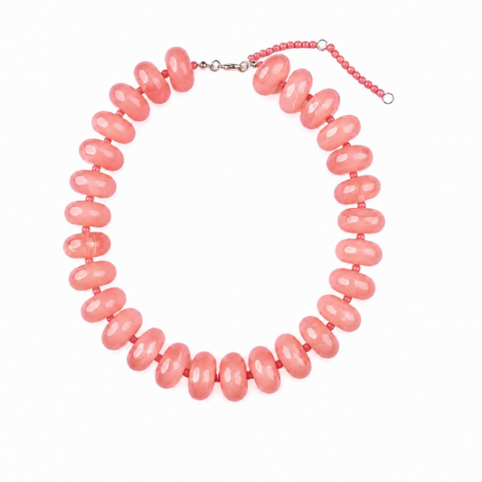 HAVEN + FAYE Collective - Polished Bead Statement Necklace | Pink