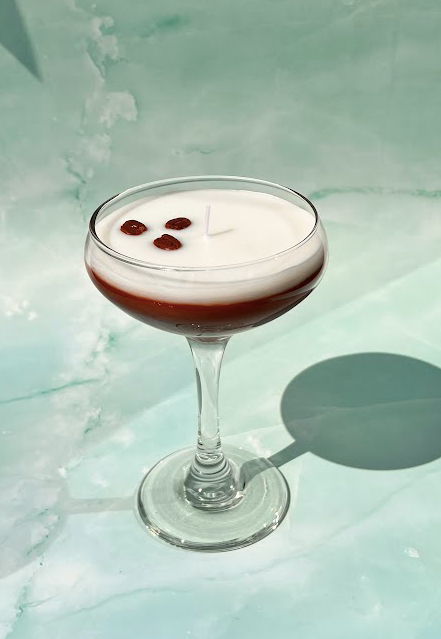 Candle Lume - Espresso Martini Candle Tall Stem Coupe Glass Realistic: Roasted Espresso