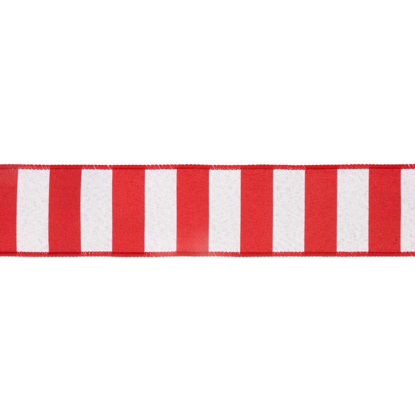 LA Ribbons Wholesale - 2 1/2" Wired Ribbon | Cabana Horizontal Stripe Red | 10 Yard Spool