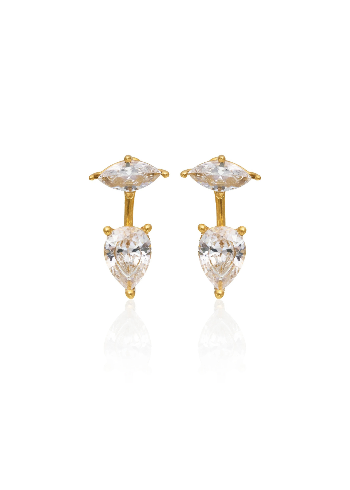 Hjane Jewels - Clear Jacket Studs Hypoallergenic Water Resistant