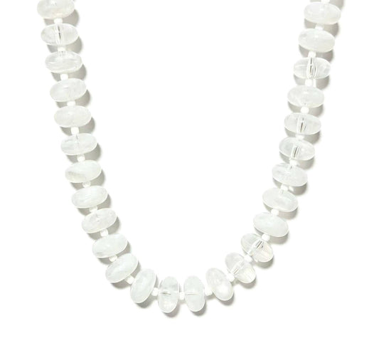 Savvy Bling - Marble Beaded Statement Necklace: Clear Swirl