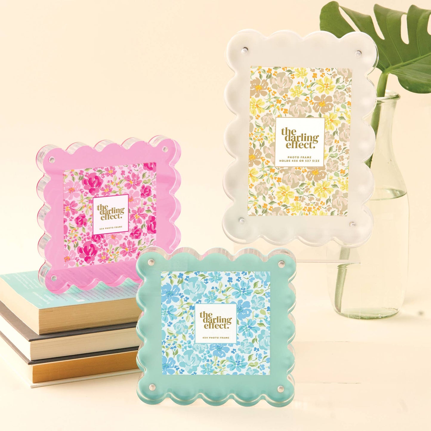Rectangle Scalloped Acrylic Frame-Purple