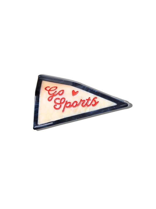 Solar Eclipse - Hand-painted Go Sports Pendant Flag Claw Hair Clip | Eco-Friendly