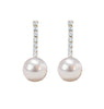 St Armands Designs of Sarasota - Small Swingy Pearl and Diamond Statement Drop Earrings