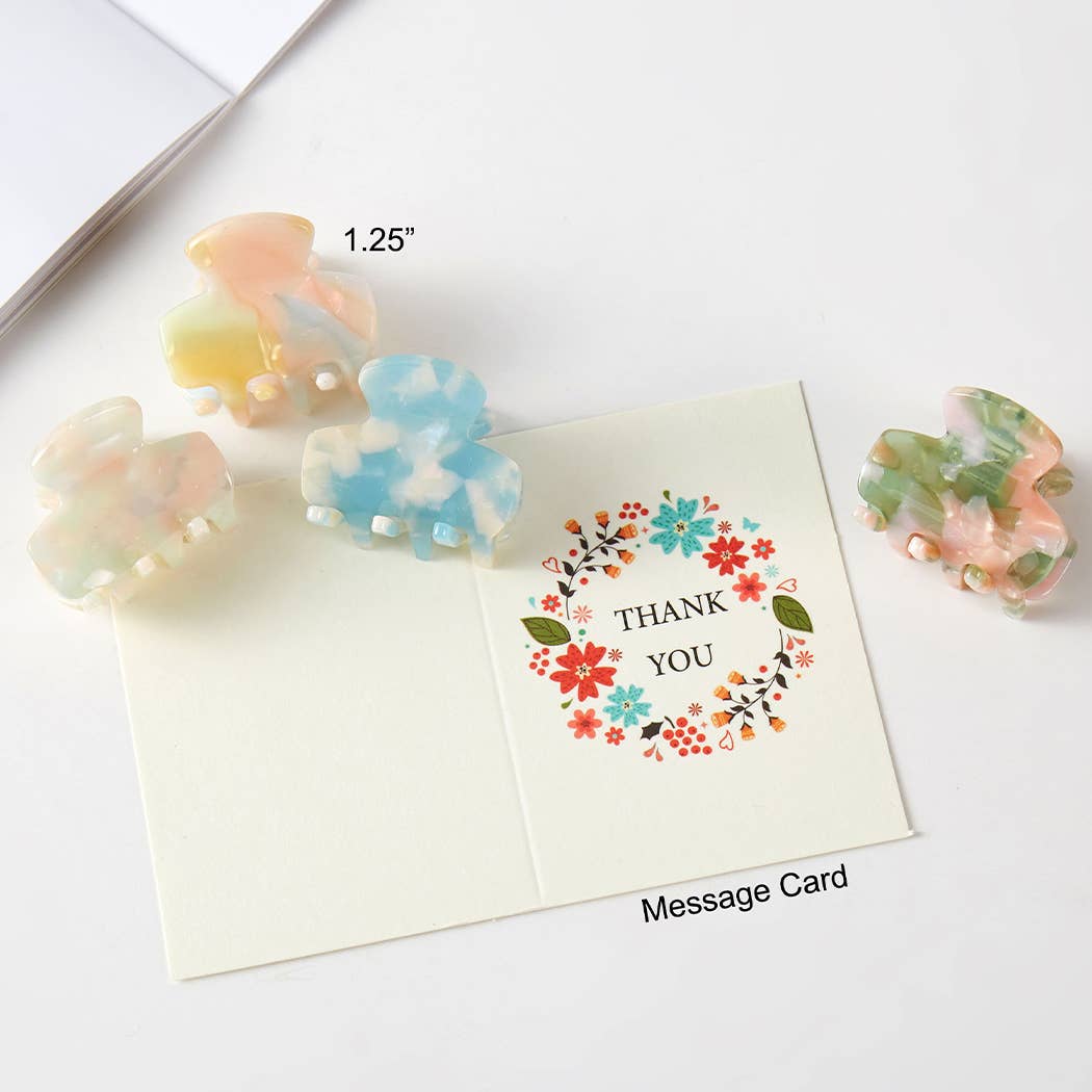 Fashion City - Colorful Pearlized Assorted Mini Claw Hair Clip: ASSORTED / ONE SIZE